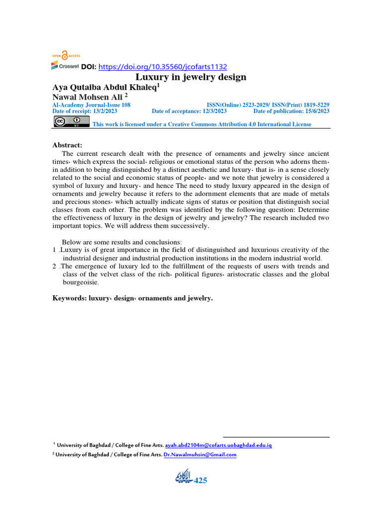 Luxury in Jewelry Design | PDF