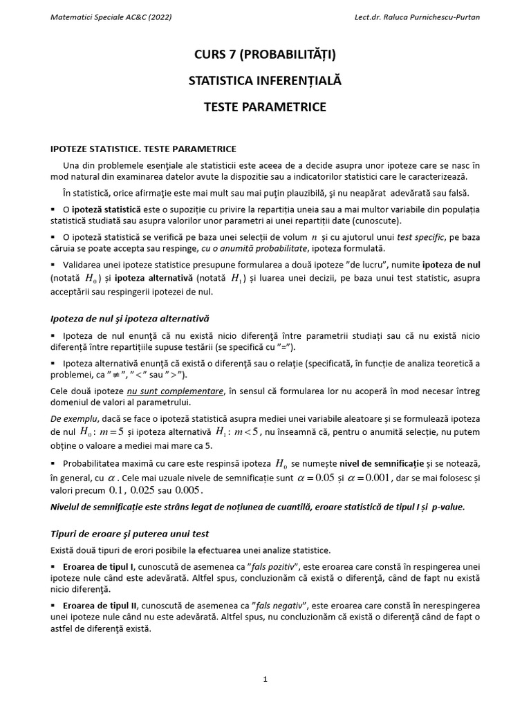 Curs 7 Probab | PDF