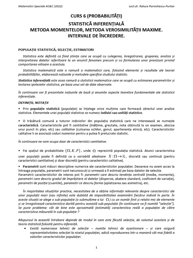 Curs 6 Probab | PDF