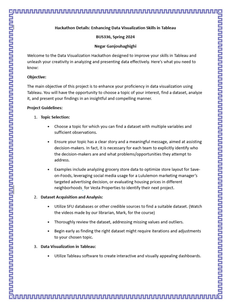 Tableau Data Visualization Hackathon 2024 | PDF | Data | Decision Making