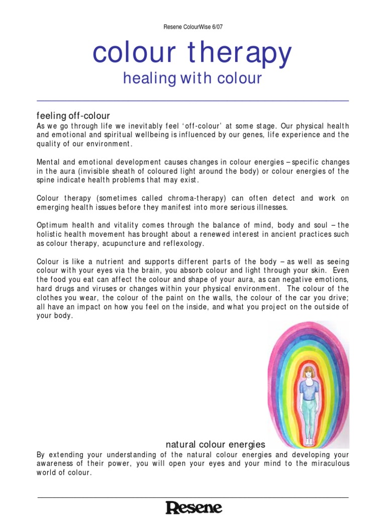 Healing Through Colour Therapy | PDF | Vertebral Column | Aura (Paranormal)