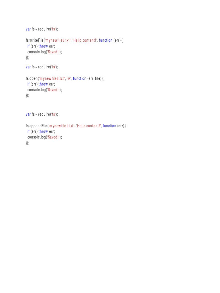 Node.js File Operations Examples | PDF | Language Arts & Discipline ...