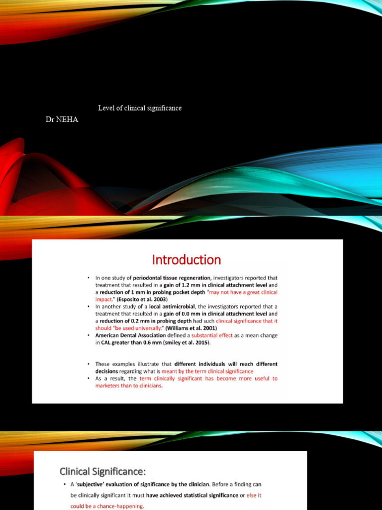 Levels of Clinical Significance in Periodontics | PDF | Periodontology ...
