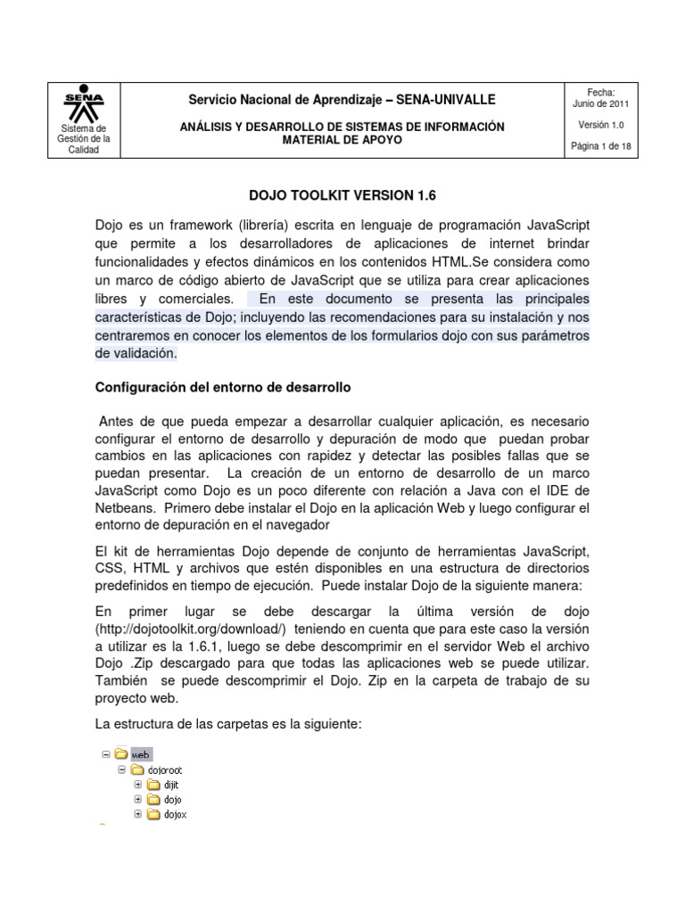 (TPS Dojo Toolkit V.1.6 | PDF | Script Java | Entorno de desarrollo ...