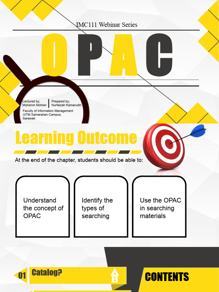 W4 & W5 - OPAC - Student's Note | PDF | Libraries | Library Science