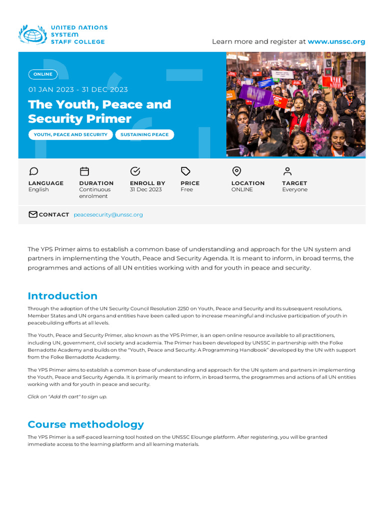 Youth, Peace and Security Primer Guide | PDF | United Nations ...