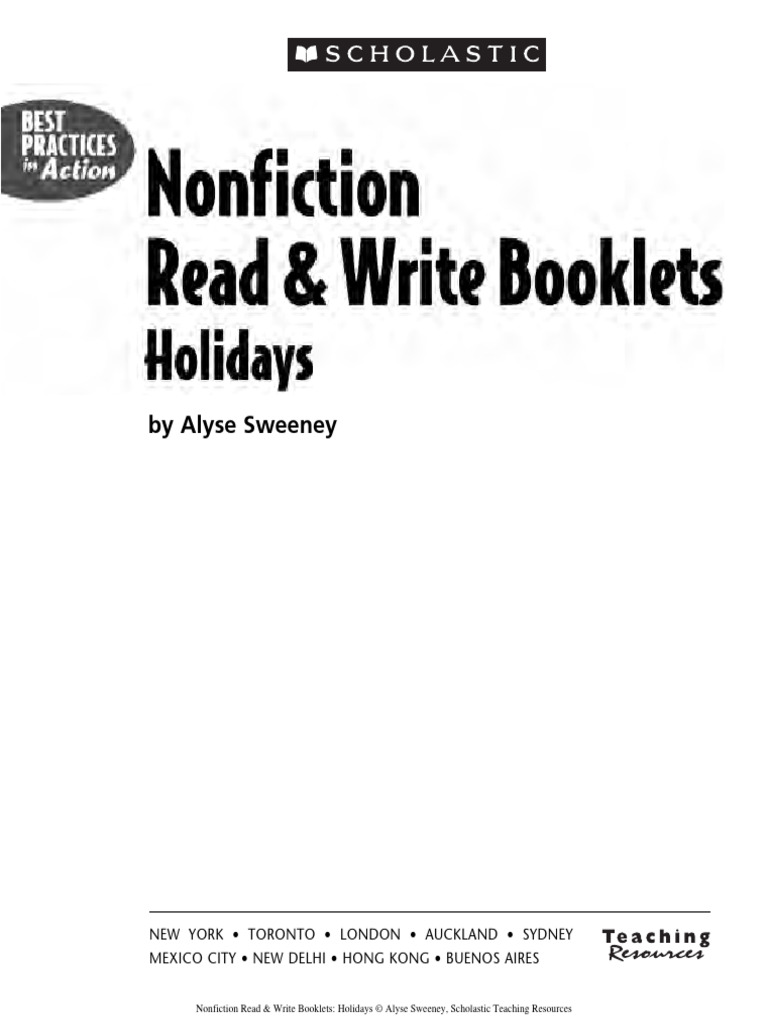 Read & Write Booklets - Holidays | PDF | Reading Comprehension | Human ...