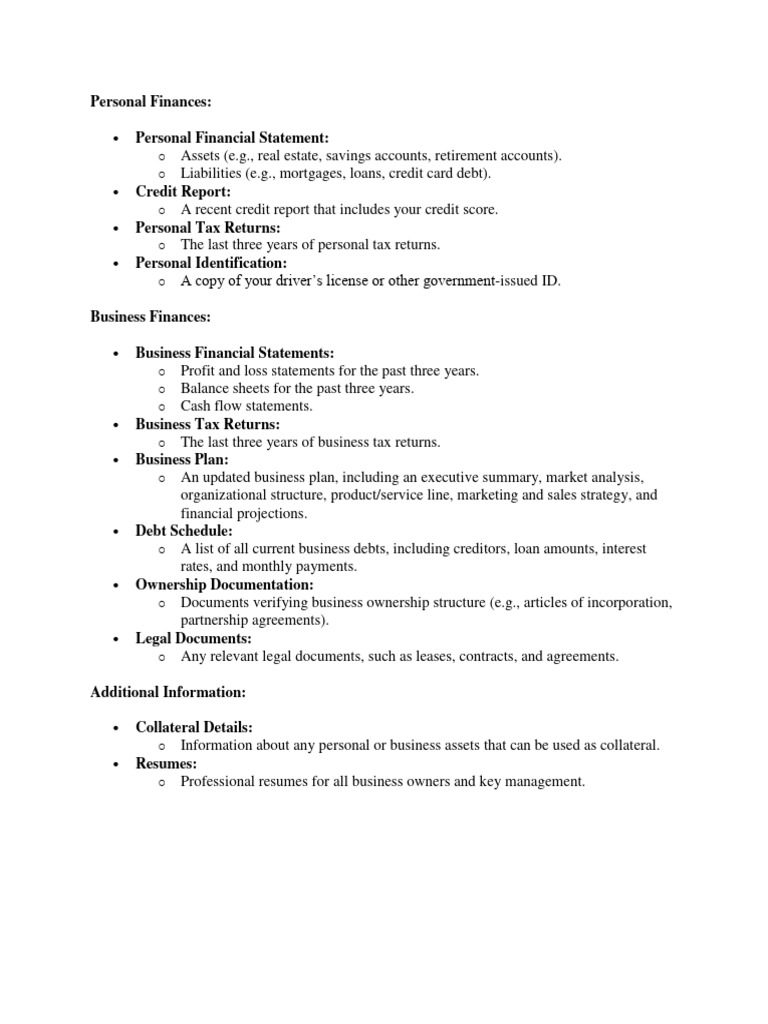Essential Personal and Business Finance Documents | PDF | Business ...