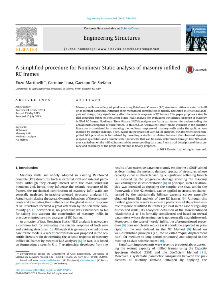 A Simplified Procedure For Nonlinear Static Analysis of Masonry ...
