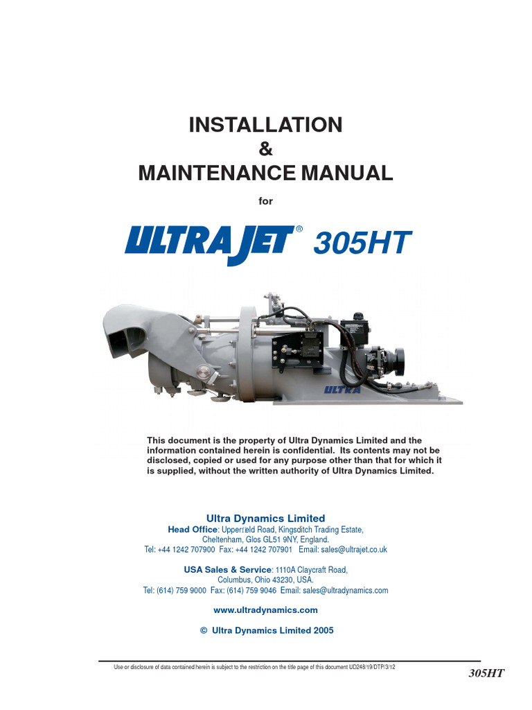 305HT Installation & Maintenance Manual | PDF | Legal Liability | Thrust