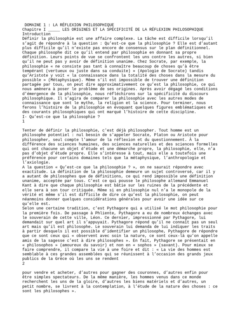 Origines et définitions de la philosophie | PDF | Science | Vérité
