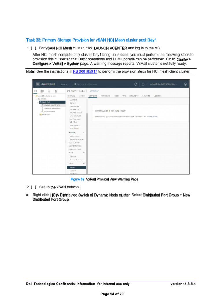 Task 33: vSAN HCI Mesh Login Steps | PDF | Computer Cluster | Computer ...