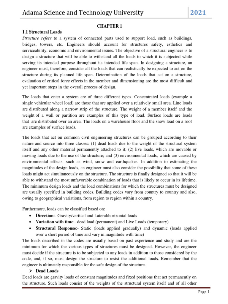 Chapter 1 Pdf Structural Load Truss