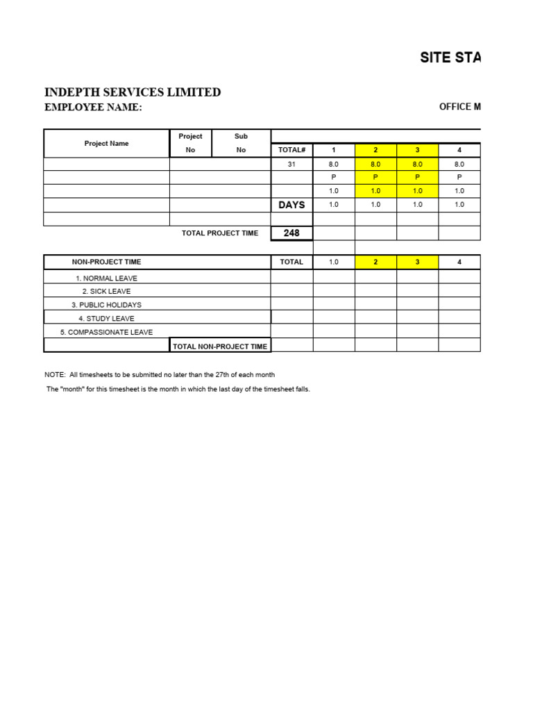 Monthly Timesheet for April 2024 | PDF | Employee Relations | Labor ...