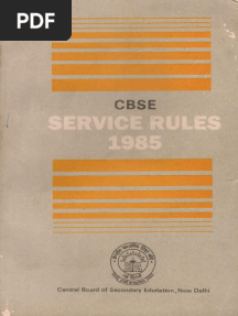 Cbse Service Rules 1985 - Final