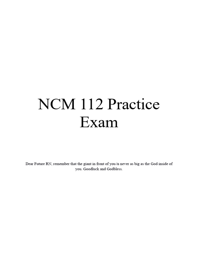 NCM 112 Practice Exam Overview | PDF | Leukemia | Cancer