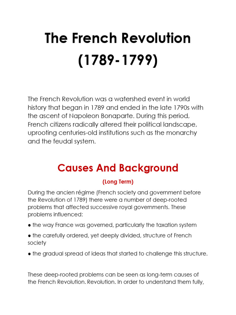 French Revolution Pdf French Revolution Age Of Enlightenment