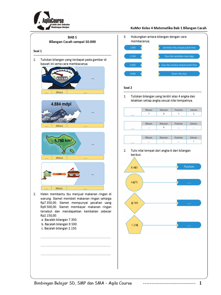 Soal Matematika Kelas 4: Bilangan Cacah | PDF