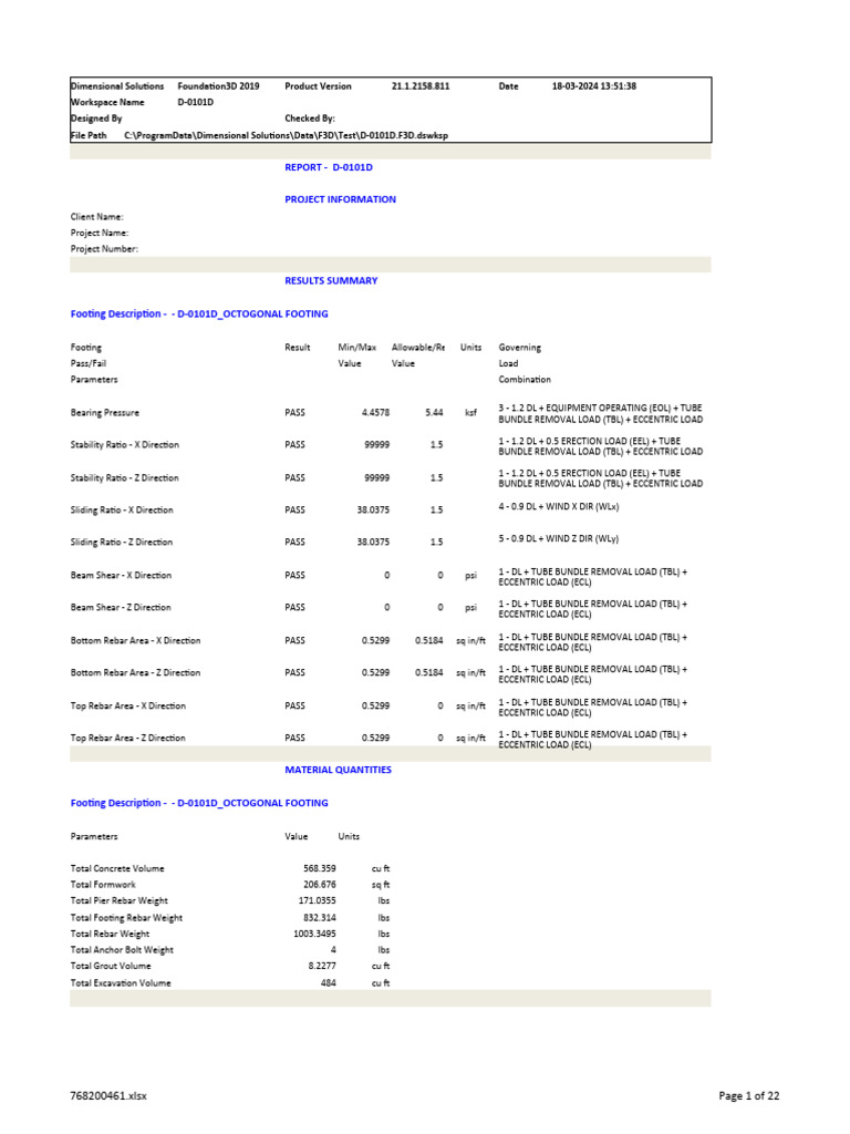 Octagonal Footing Design Report | PDF | Strength Of Materials | Solid ...