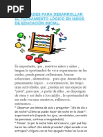 Download ACTIVIDADES PARA DESARROLLAR EL PENSAMIENTO LGICO EN NIOS DE EDUCACIN INICIAL by elizaperez478100 SN74615788 doc pdf
