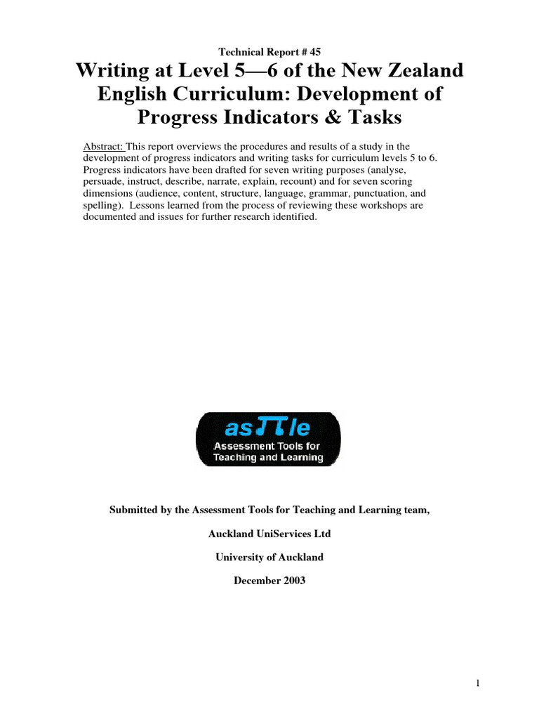 45 +writing+at+level+5-6+2003 | PDF | Rubric (Academic) | Teachers