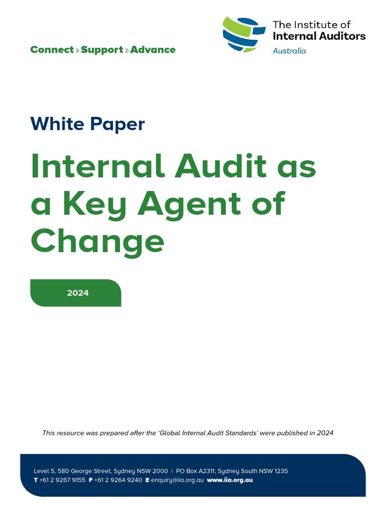 Internal Audit As A Key Agent of Change | PDF | Internal Audit | Audit