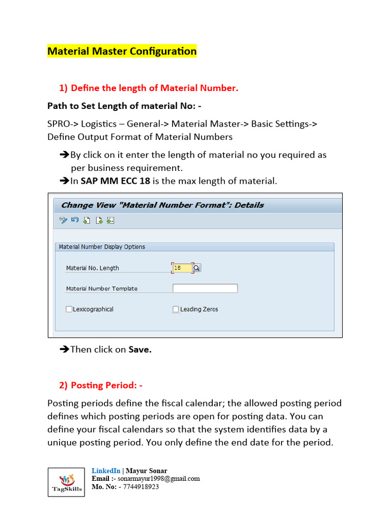 SAP Material Master Configuration Guide | PDF | Logistics | Computing