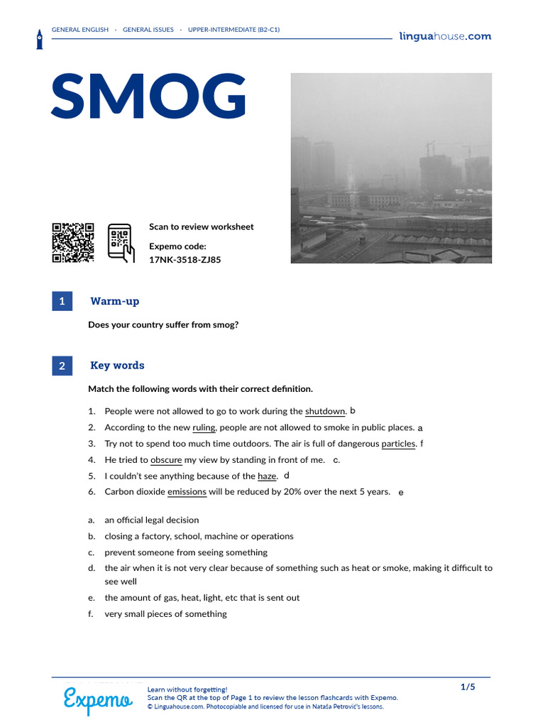 Smog Meaning In English Grammar
