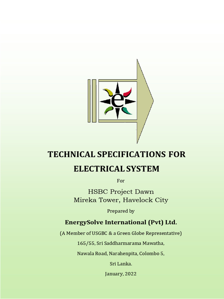 Electrical System Specs for HSBC Project | PDF | Electrical Wiring ...