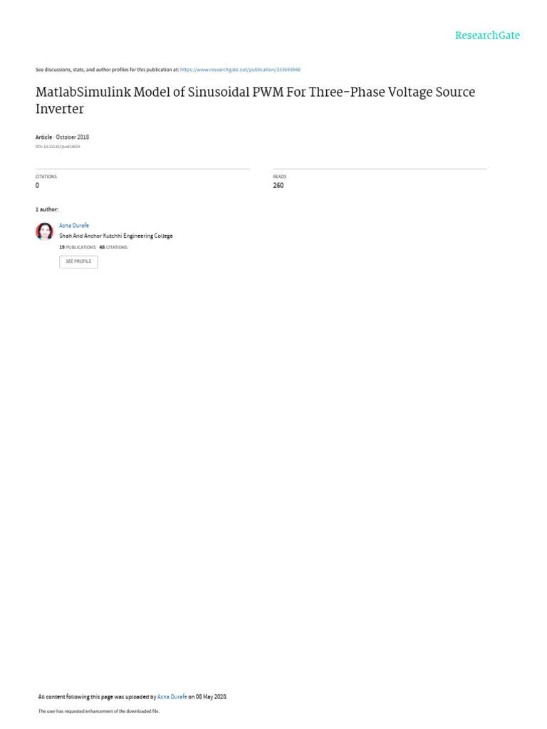 3-Phase PWM Inverter Simulink Model | PDF | Power Inverter | Power ...