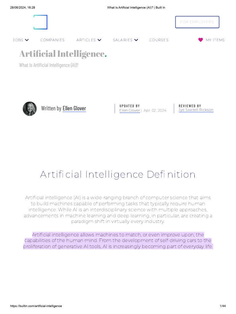 What Is Artificial Intelligence (AI) - Built in | PDF | Artificial ...