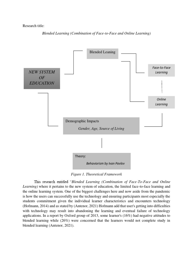 Blended Learning Combination of Face To Face and Online Learning | PDF