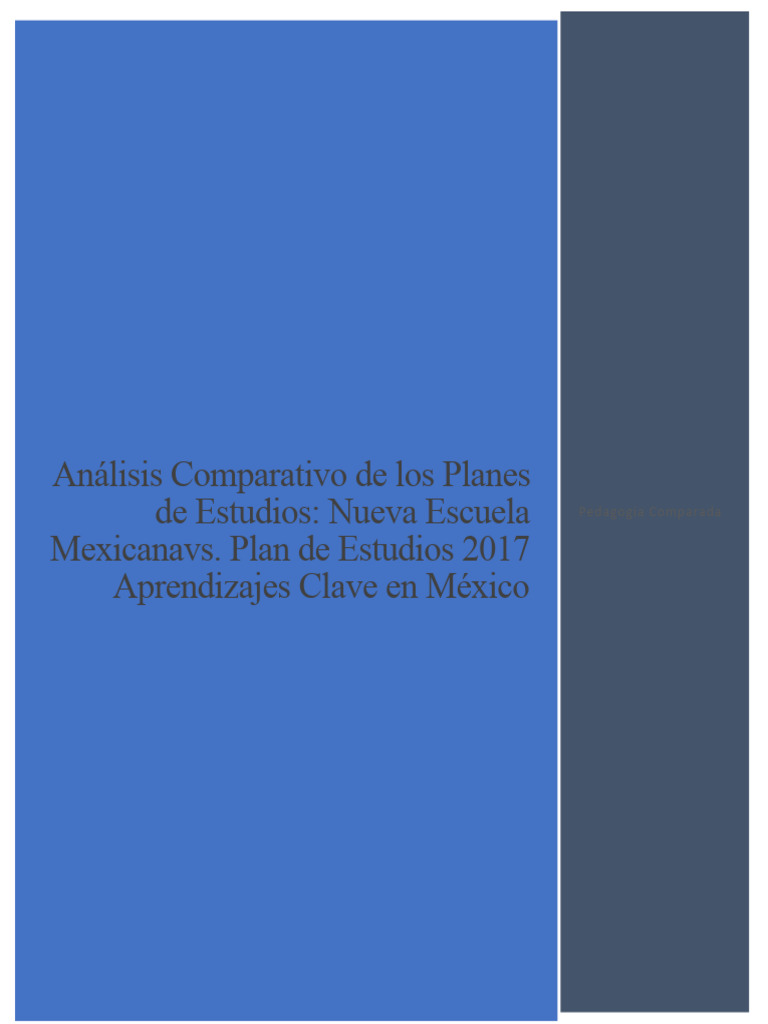 Análisis Comparativo de Los Planes de Estudios | PDF | Plan de estudios ...