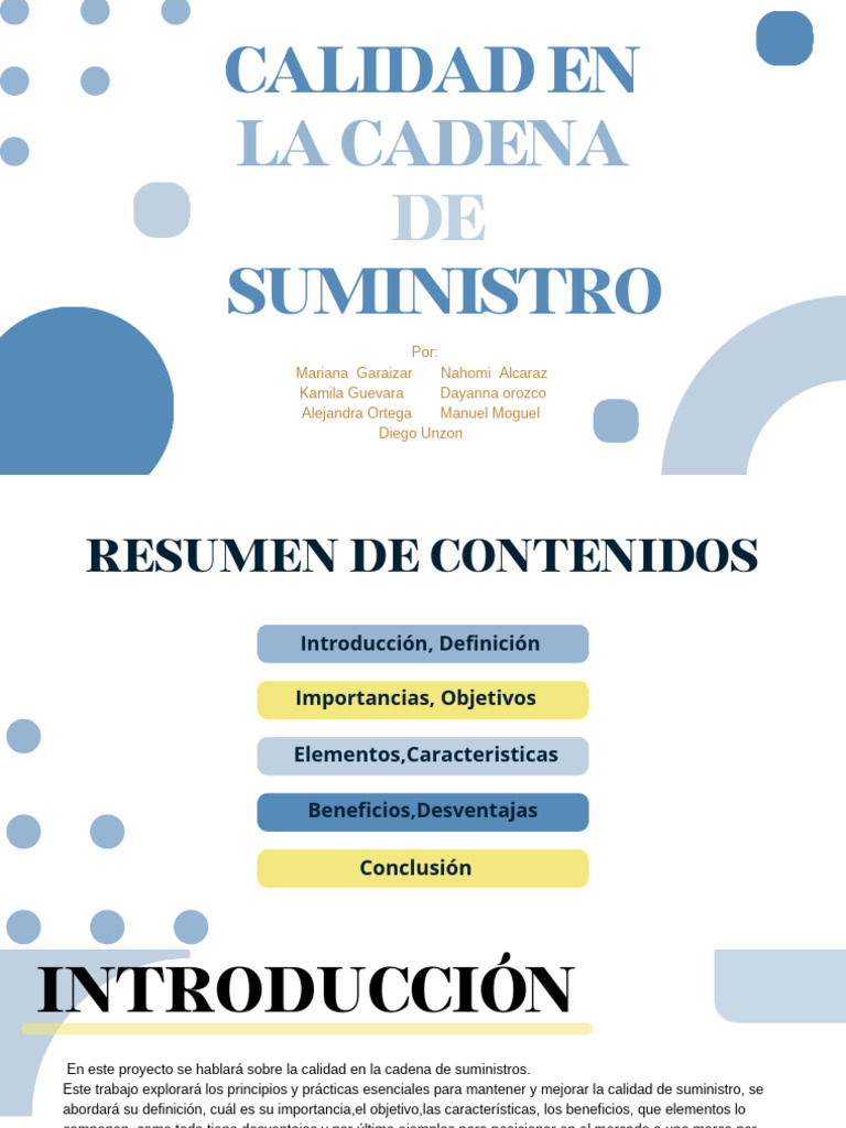 Calidad en la Cadena de Suministro | PDF | Calidad (comercial) | Cadena ...