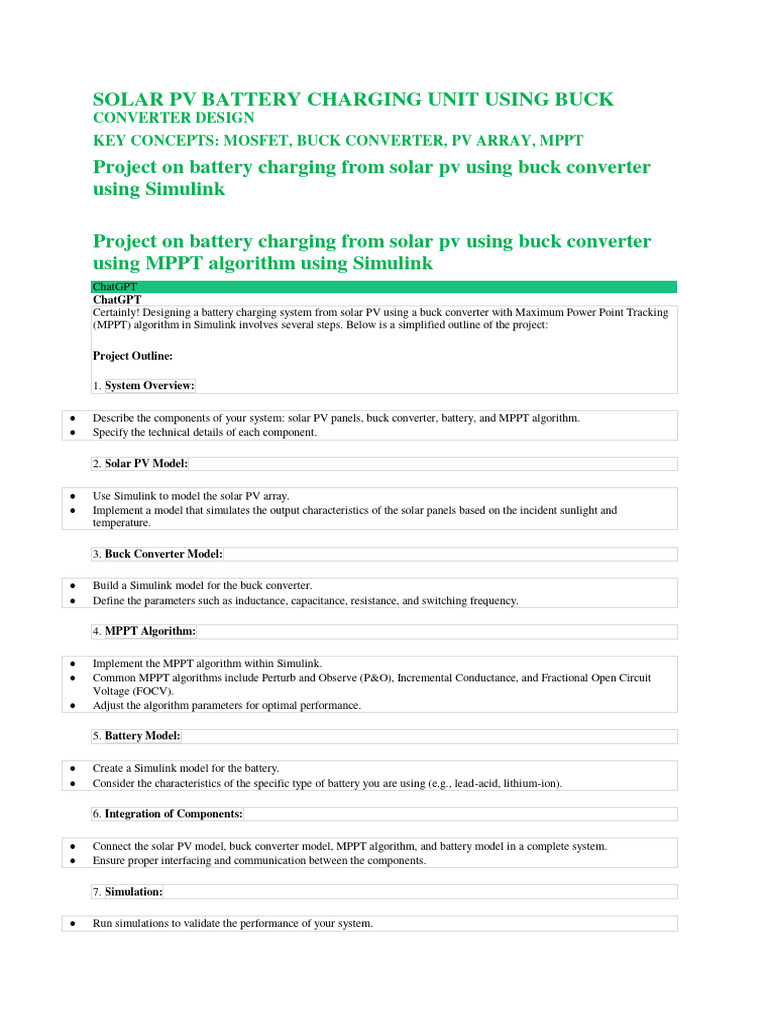 Solar PV Battery Charging System Design | PDF | Mosfet | Field Effect ...