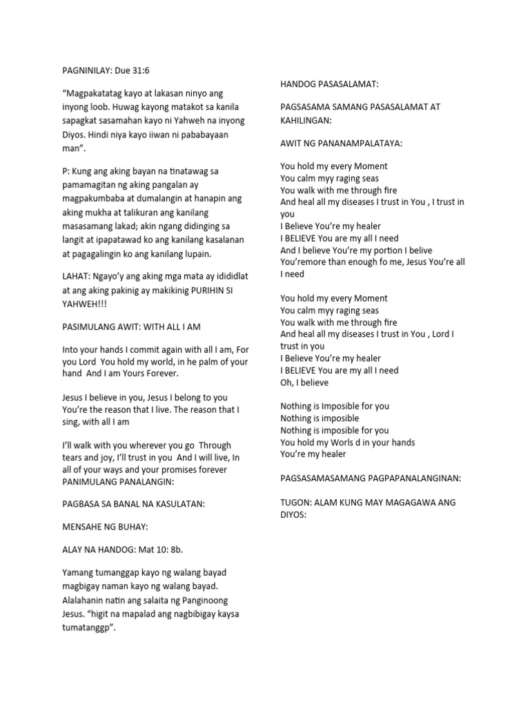 Pagsamba at Pananalangin kay Yahweh | PDF