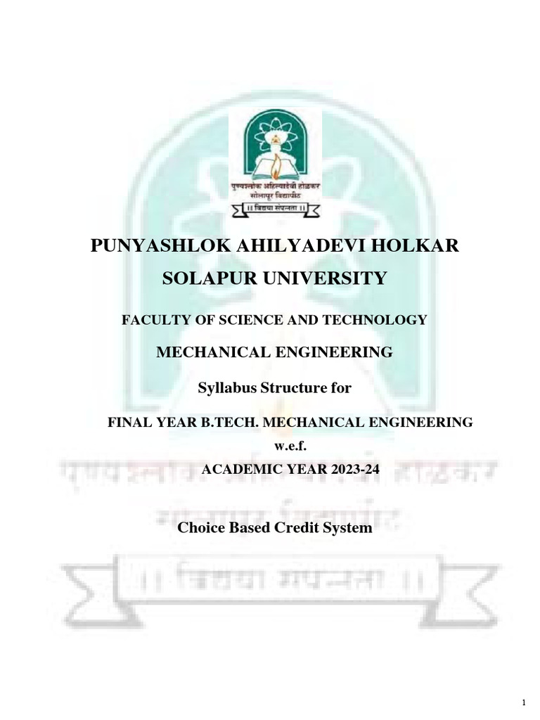 2 B - Tech - Final Year Mech Engg Syllabus and Structure Wef 2023 ...