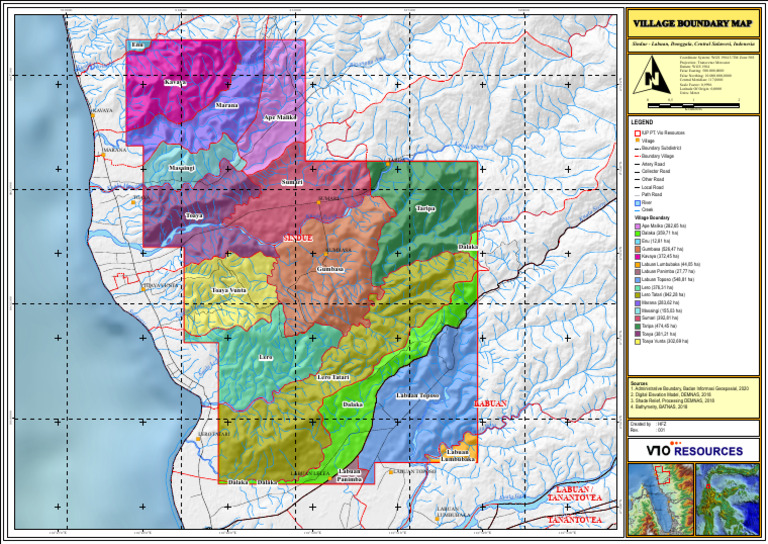 Village Boundary Map of Labuan, Sulawesi | PDF | Analytic Geometry ...