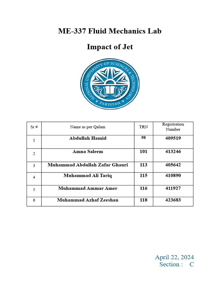 Impact of Jet Experiment Analysis | PDF | Flow Measurement | Force