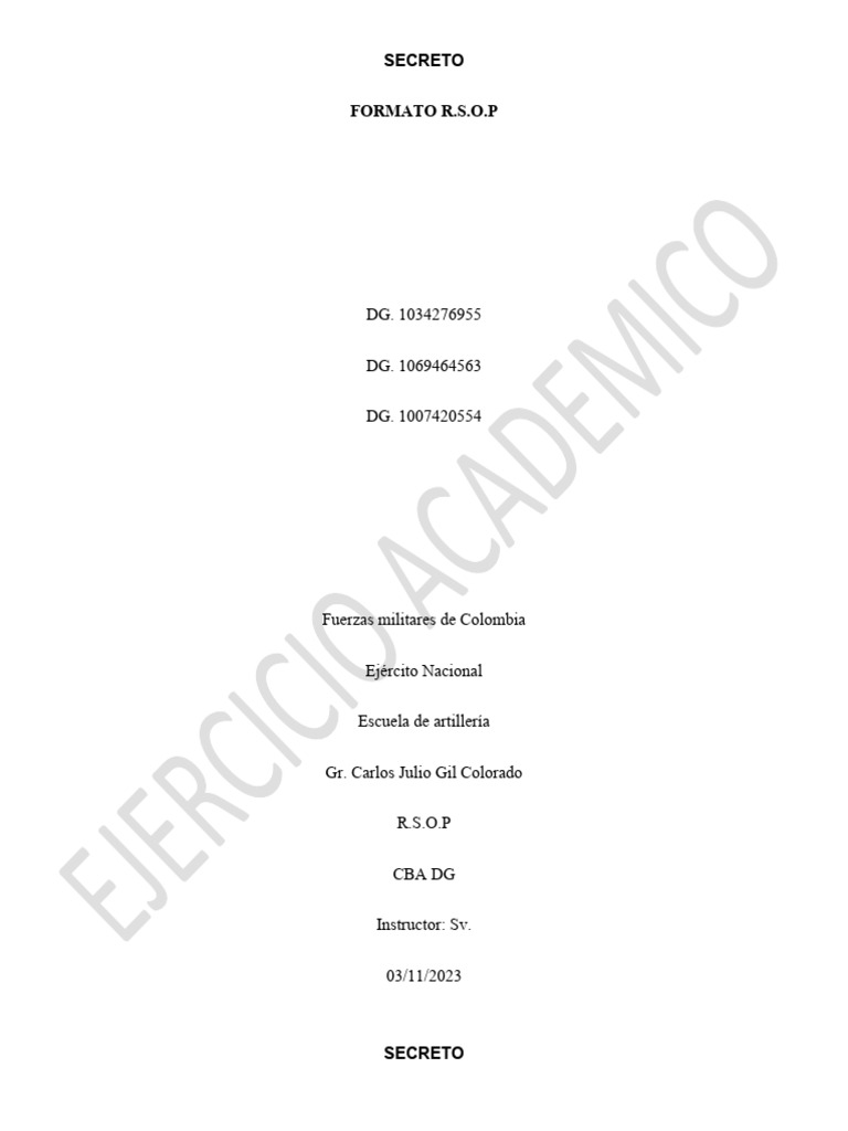 Formato Rsop Imprimir | PDF | Francotirador | Militar