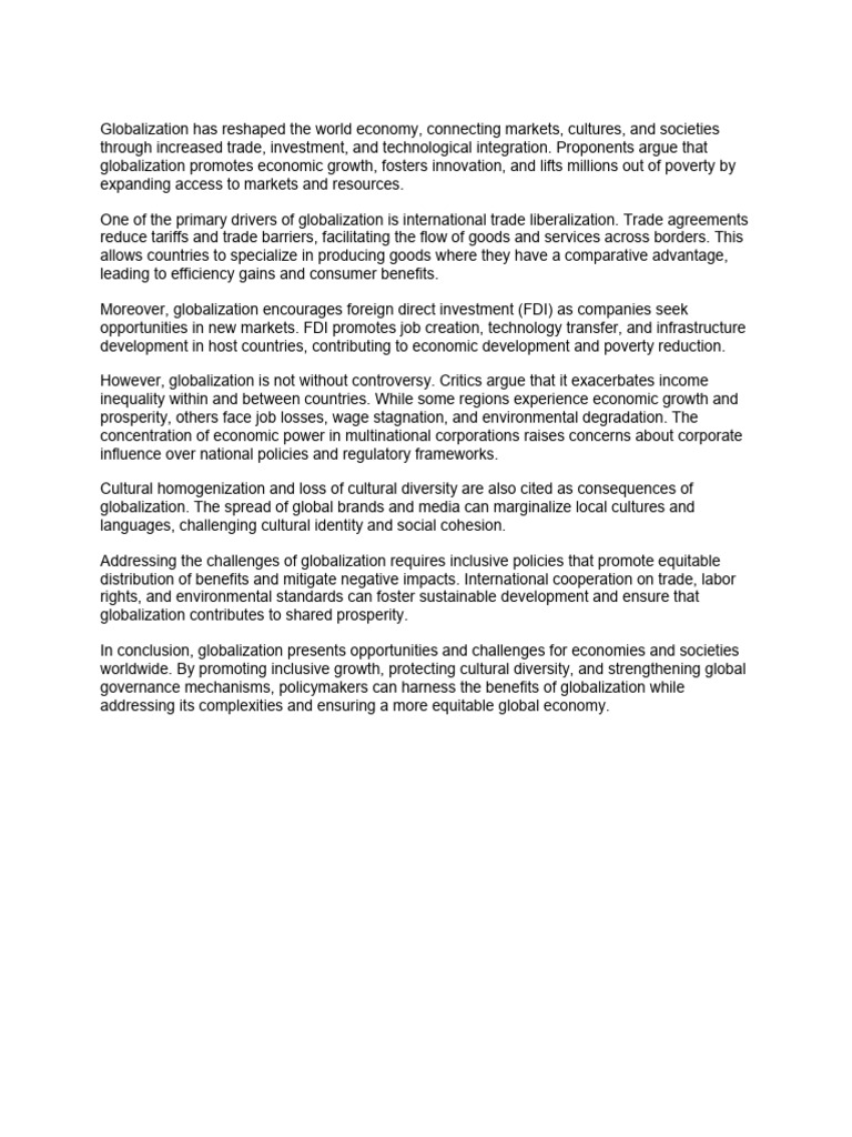 The Economics of Globalization - Impacts and Controversies | PDF | Politics