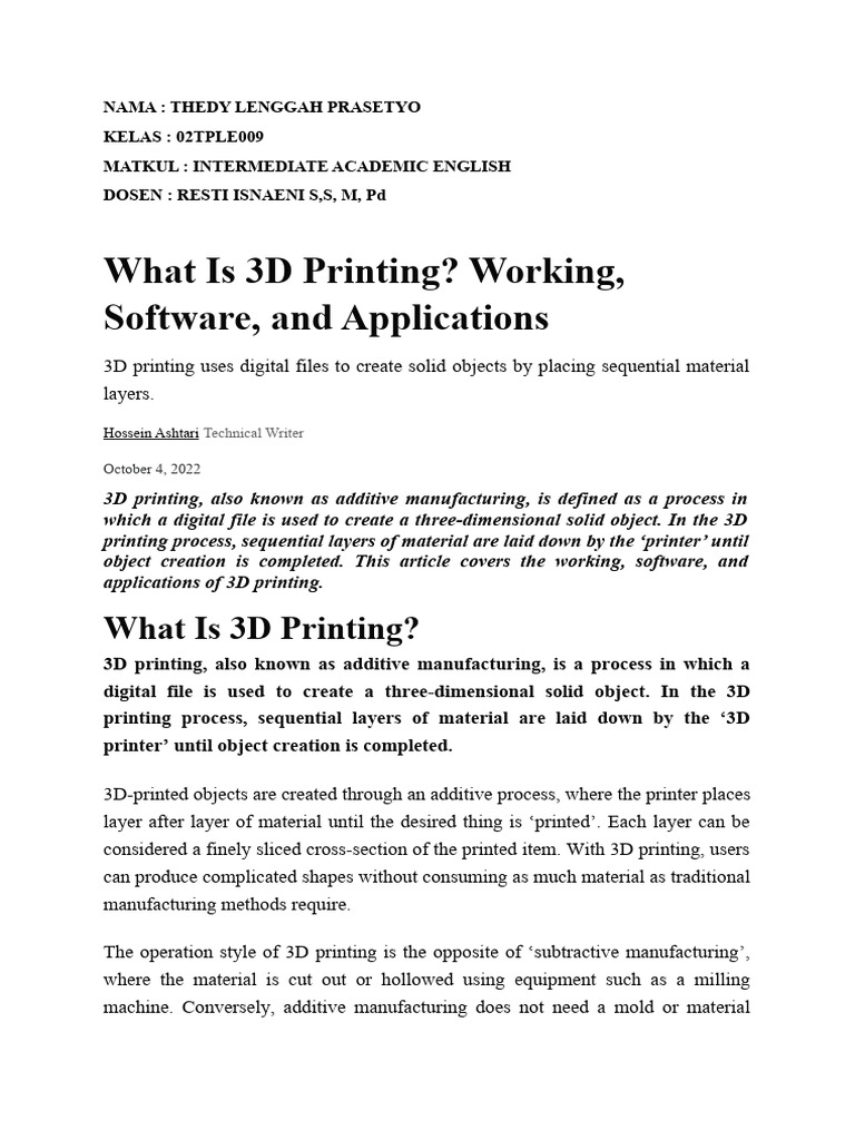 Article Iae | PDF | 3 D Printing | Secondary Sector Of The Economy