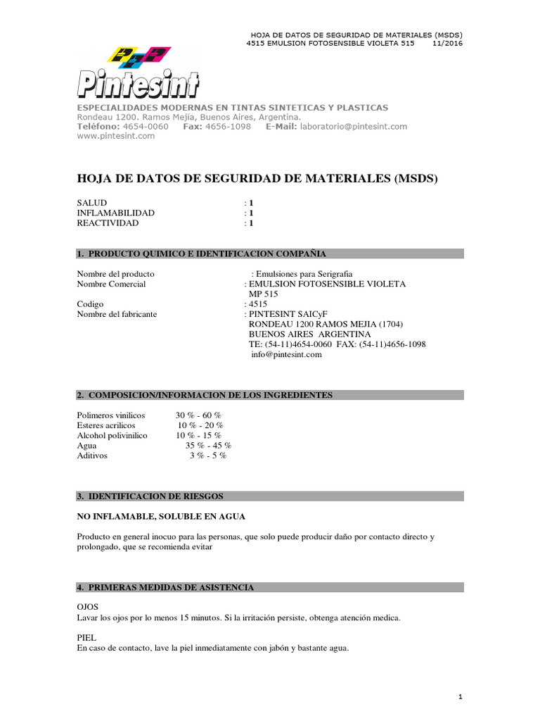 FDS Emulsión Textil | PDF | Dióxido de carbono | Solubilidad