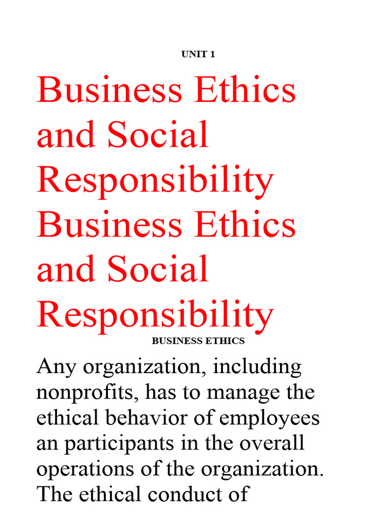 Business Social Responsibility | PDF | Corporate Social Responsibility ...