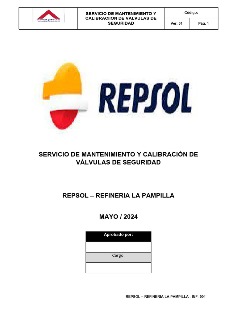 May 24 Control de Mantenimiento de Valvulas - Repsol | PDF