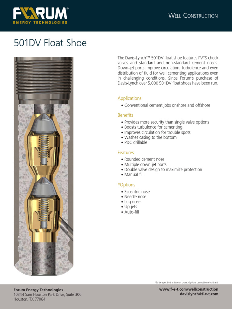 501-dv-float-shoe | PDF | Equipment