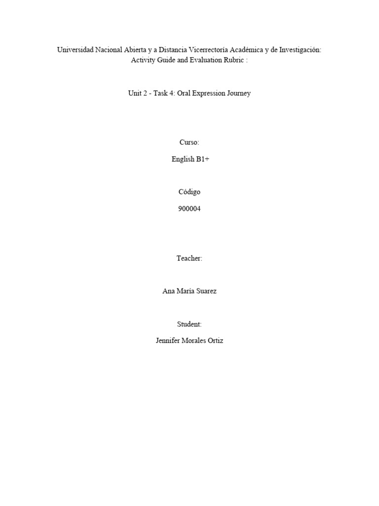 Oral Expression Task Guide B1 English | PDF | Cognition | Linguistics
