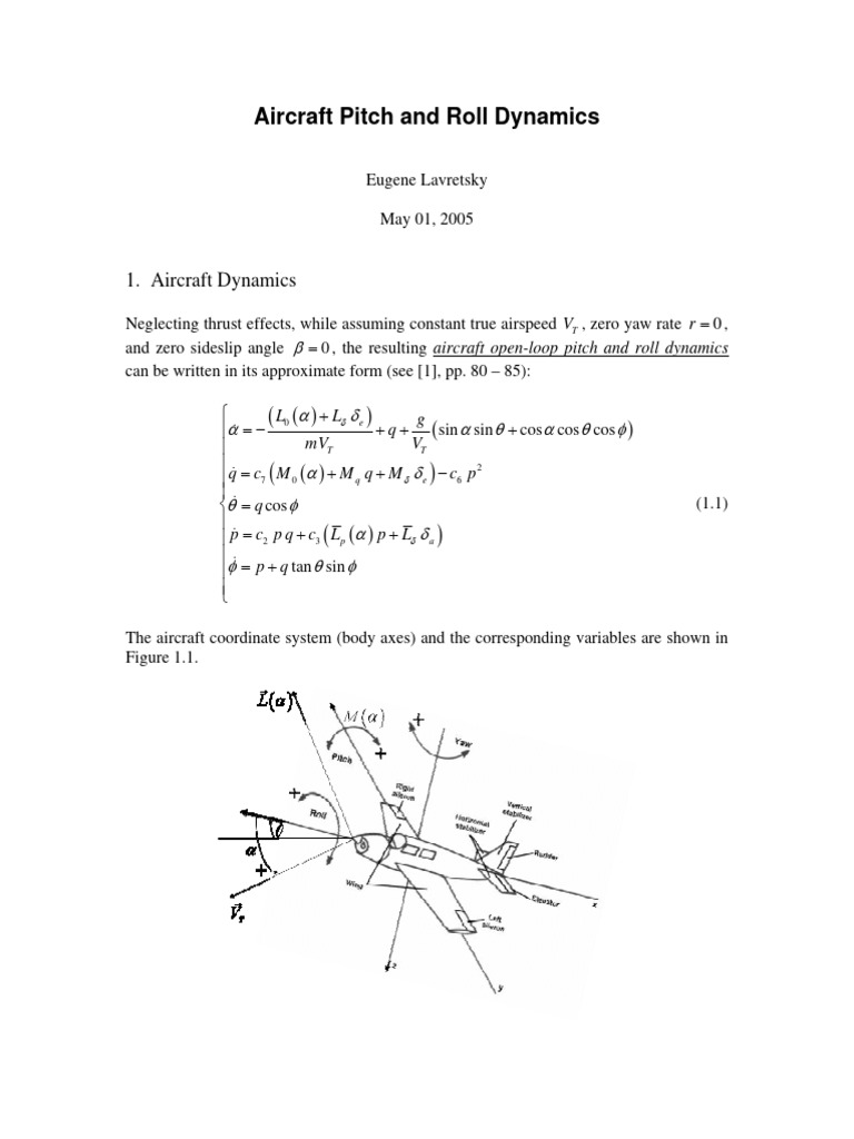 Aircraft Pitch Roll Dynamics | PDF | Flight Control Surfaces | Mechanics