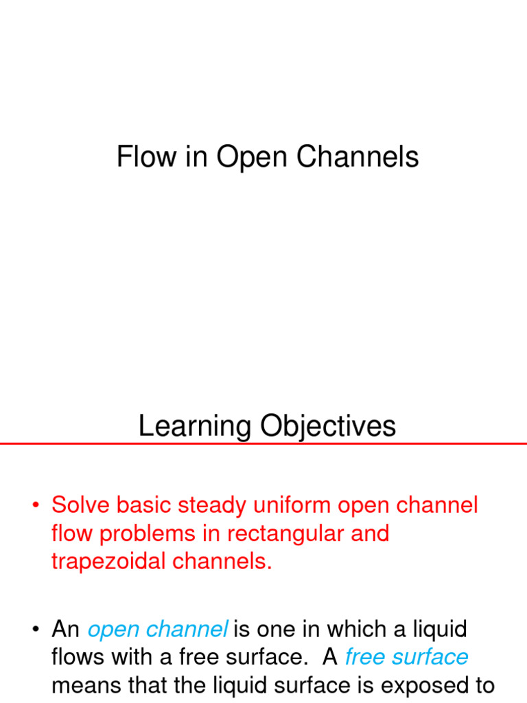 221 Open Channel Flow - 220821 - 131229 | PDF | Reynolds Number ...