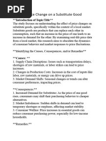 Effect of Price Change On A Substitute Good by Tehzeeb Khan